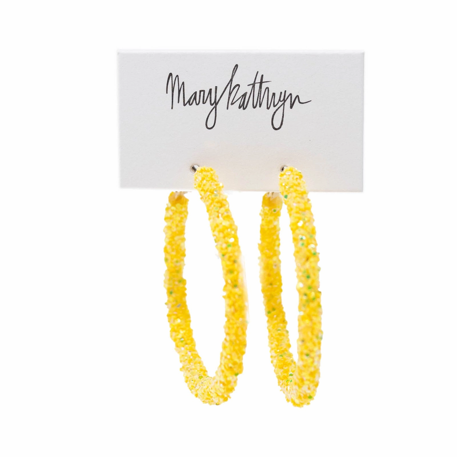 Artisan Made Yellow Glitter Hoops
