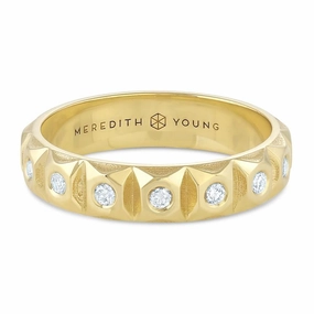 Ziggurat Eternity Band in Diamonds - 18k Gold   Diamonds Date Fit