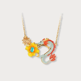 Trendy Pieces Zodiac Dragon Wintersweet Necklace